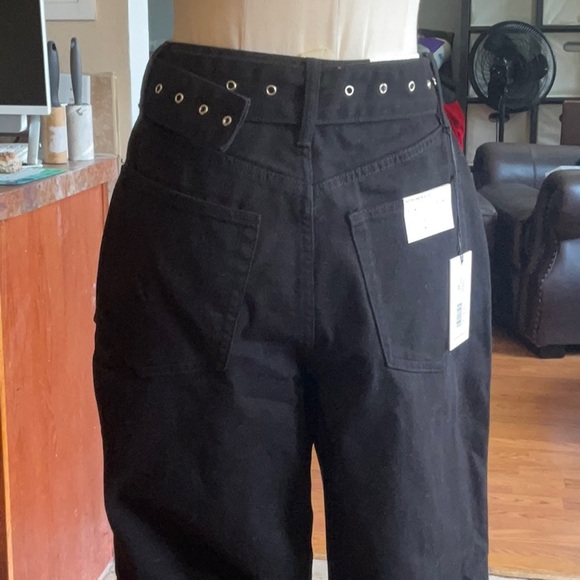 WE WORE WHAT Black Cut Out Straight Twill Denim Size 28, NWT - Picture 5 of 16